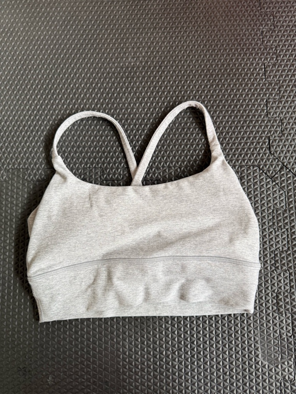 Vuori Light Gray Crop Sports Bra
